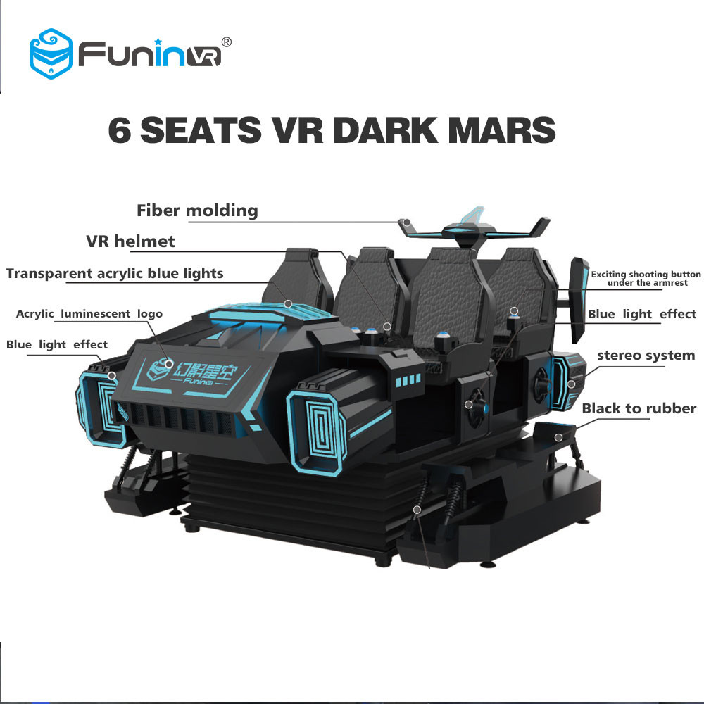 6 летный тренажер виртуальной реальности 9Д мест с задней вибрацией 4200*3670*2350мм